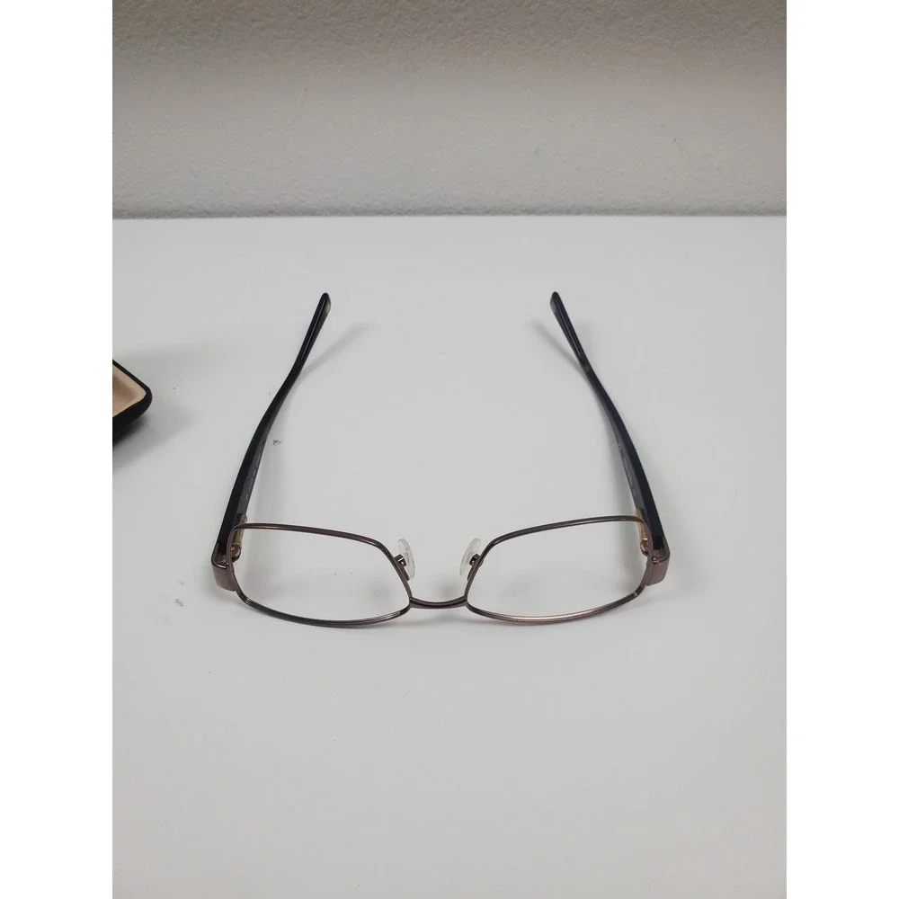 Nine West NW1021 Brown Metallic Rectangular Eyeglass Frames 52-15-135 with Case